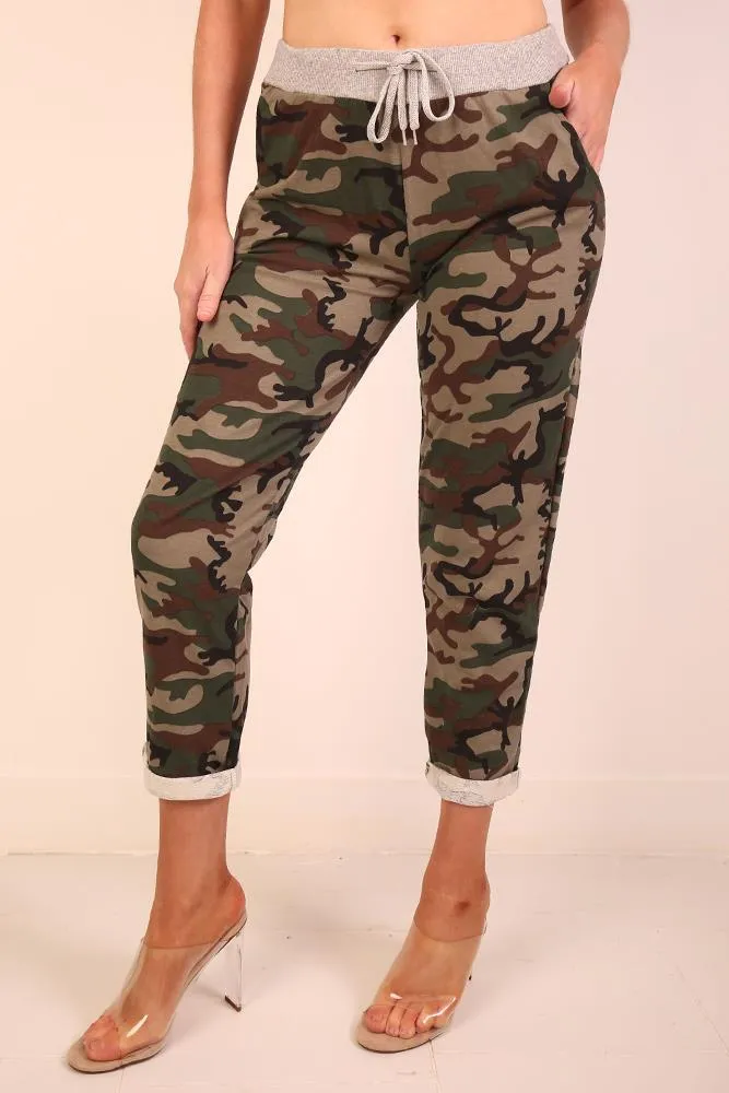 Camouflage Printed Drawstring Trouser