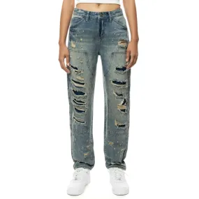 Carpenter Fashion Denim Pants - Glen Blue