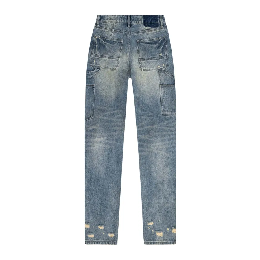 Carpenter Fashion Denim Pants - Glen Blue