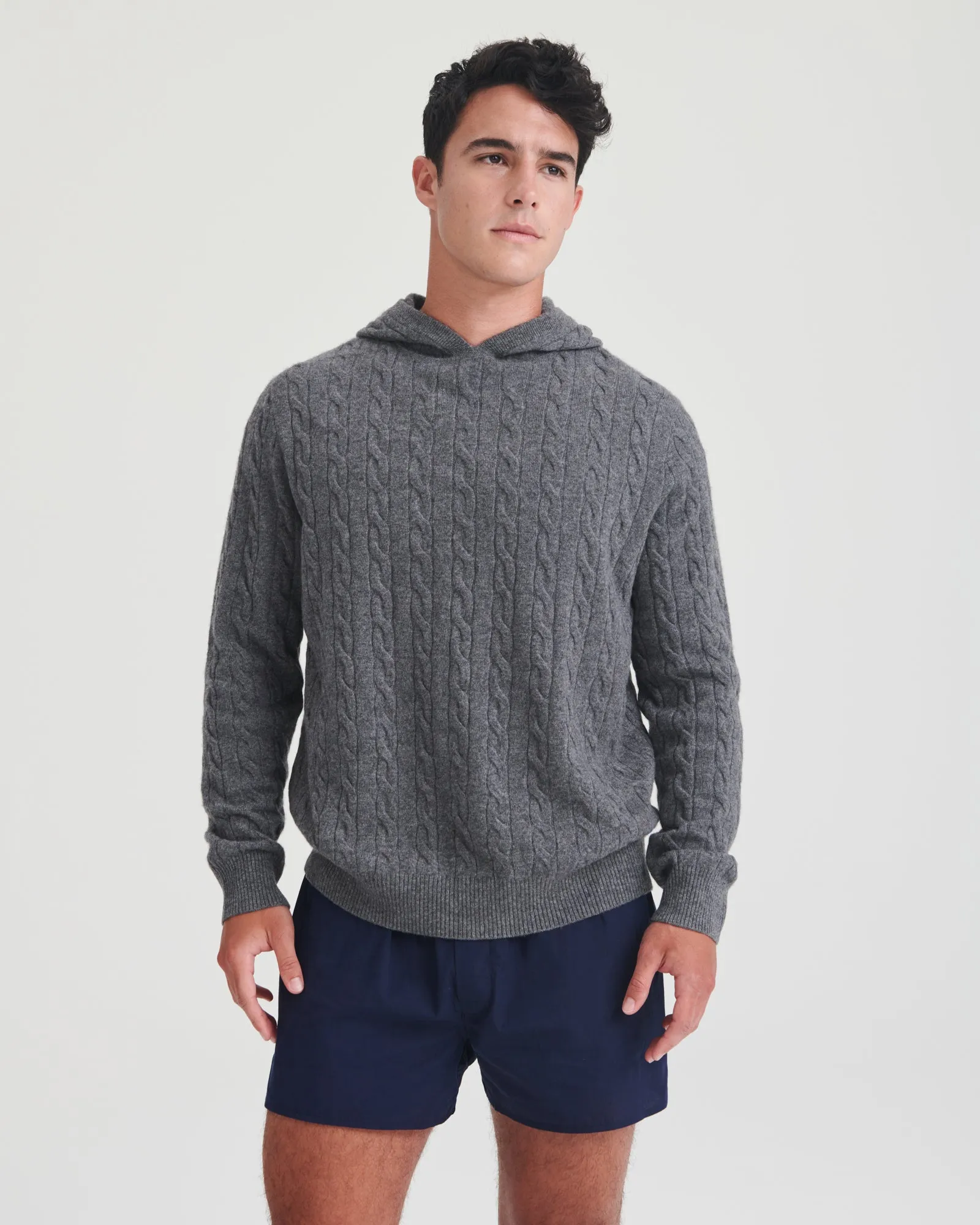 Cashmere Cable Knit Hoodie