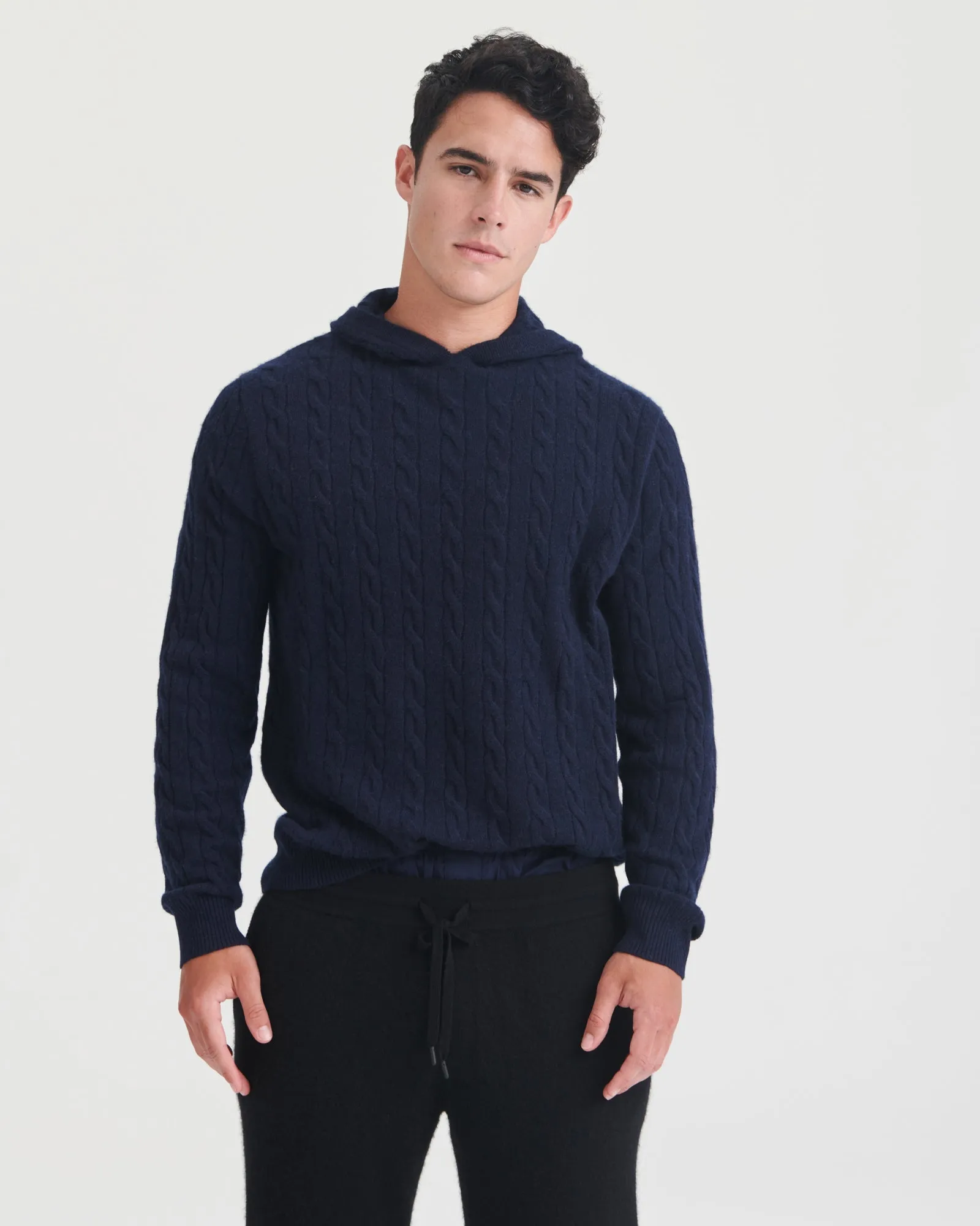 Cashmere Cable Knit Hoodie