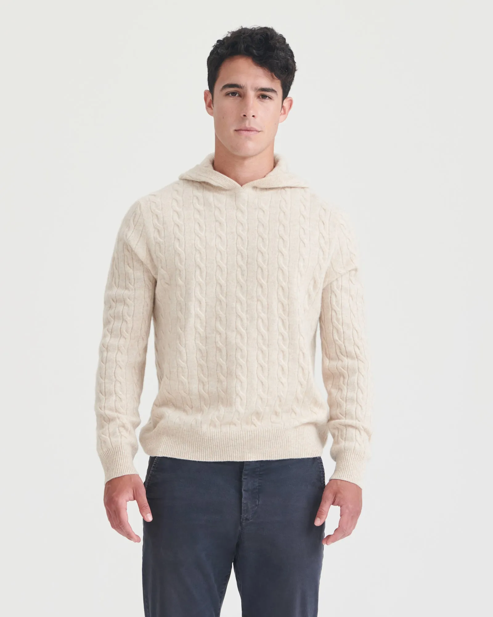 Cashmere Cable Knit Hoodie