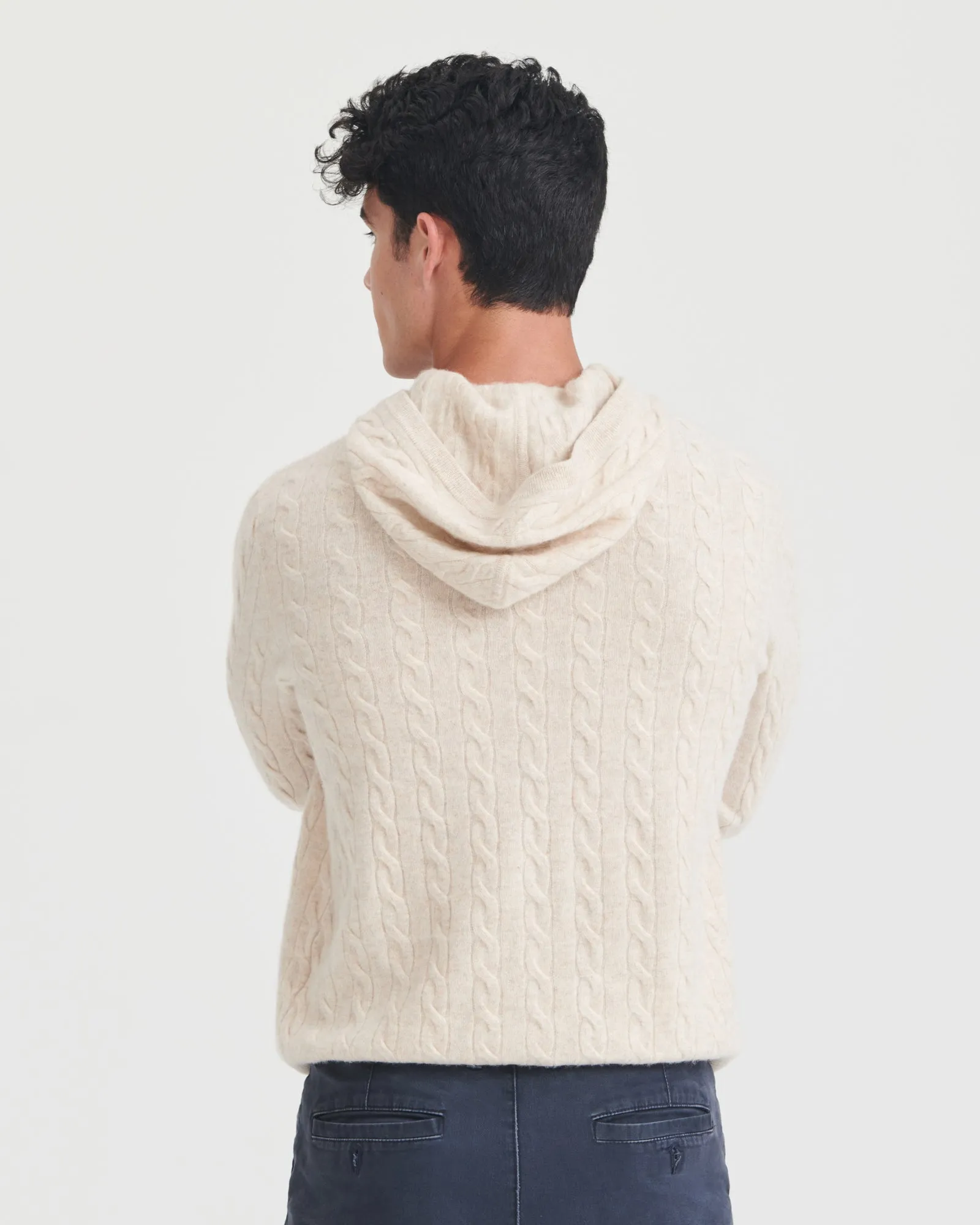 Cashmere Cable Knit Hoodie