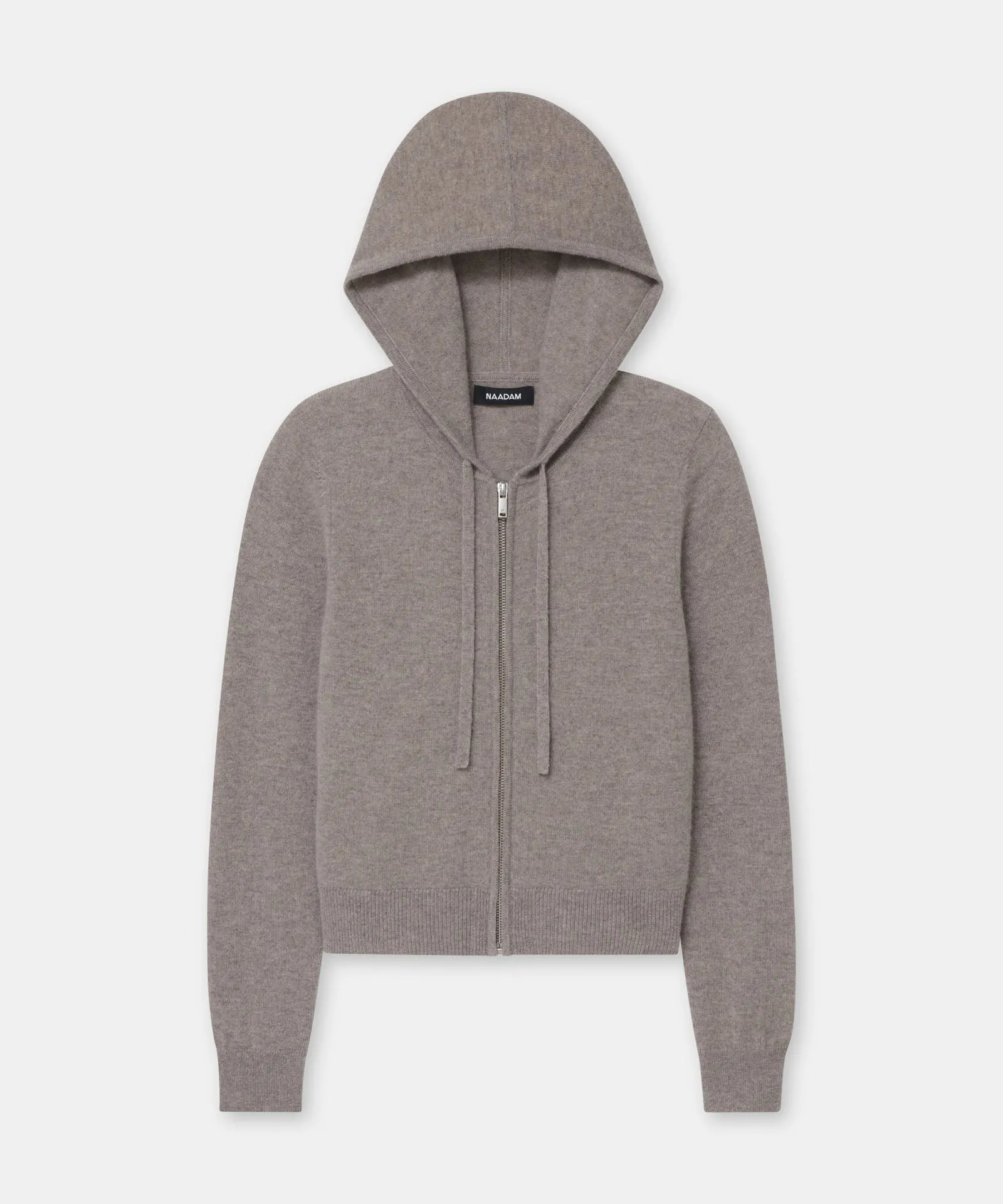 Cashmere Cropped Zip Up Hoodie