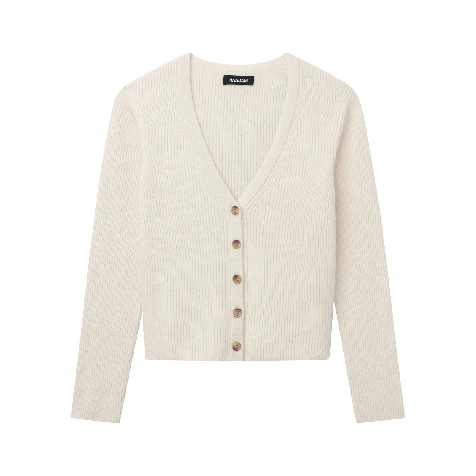 Cashmere Ribbed Cropped Cardigan