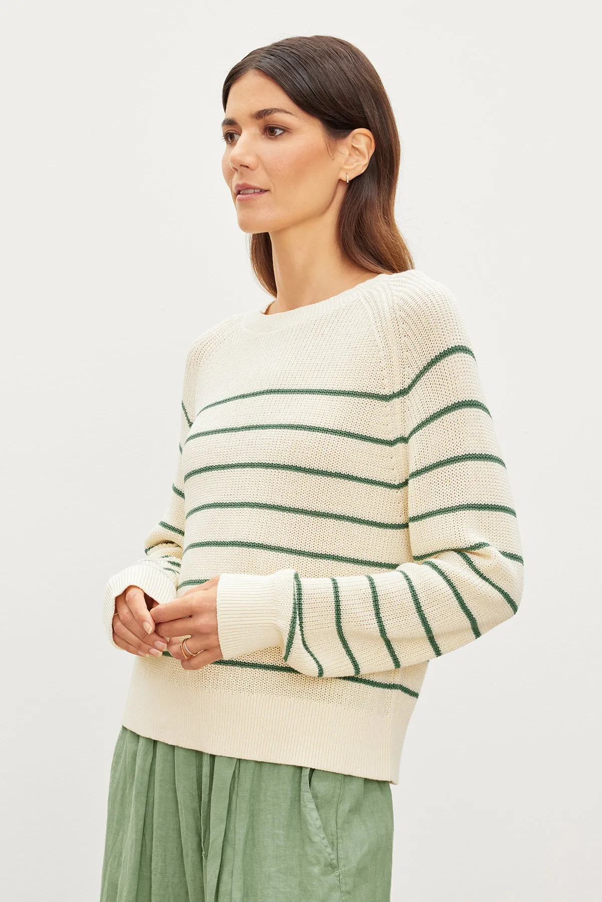 CHAYSE STRIPED CREW NECK SWEATER