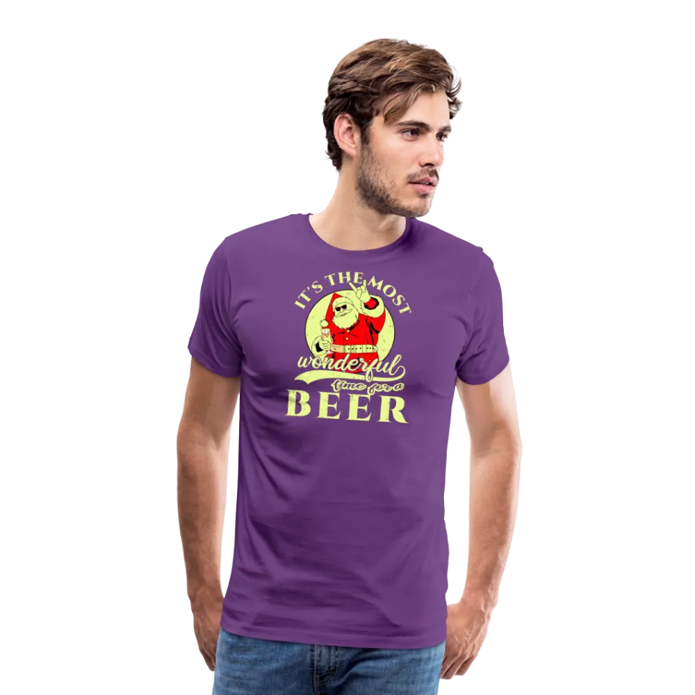 Cheers to the Season: Men's Premium 'Most Wonderful Time for a Beer' Festive Tee