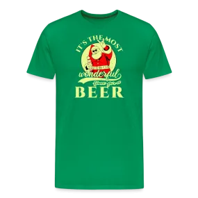 Cheers to the Season: Men's Premium 'Most Wonderful Time for a Beer' Festive Tee