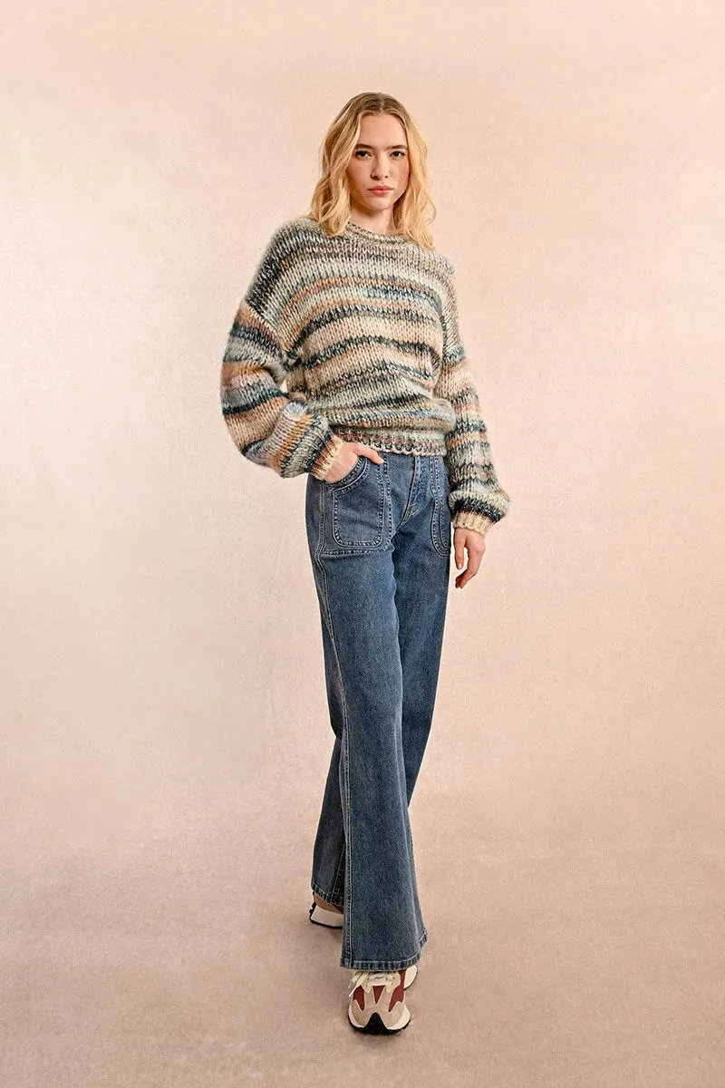 Chunky Knit Sweater - Duck Blue