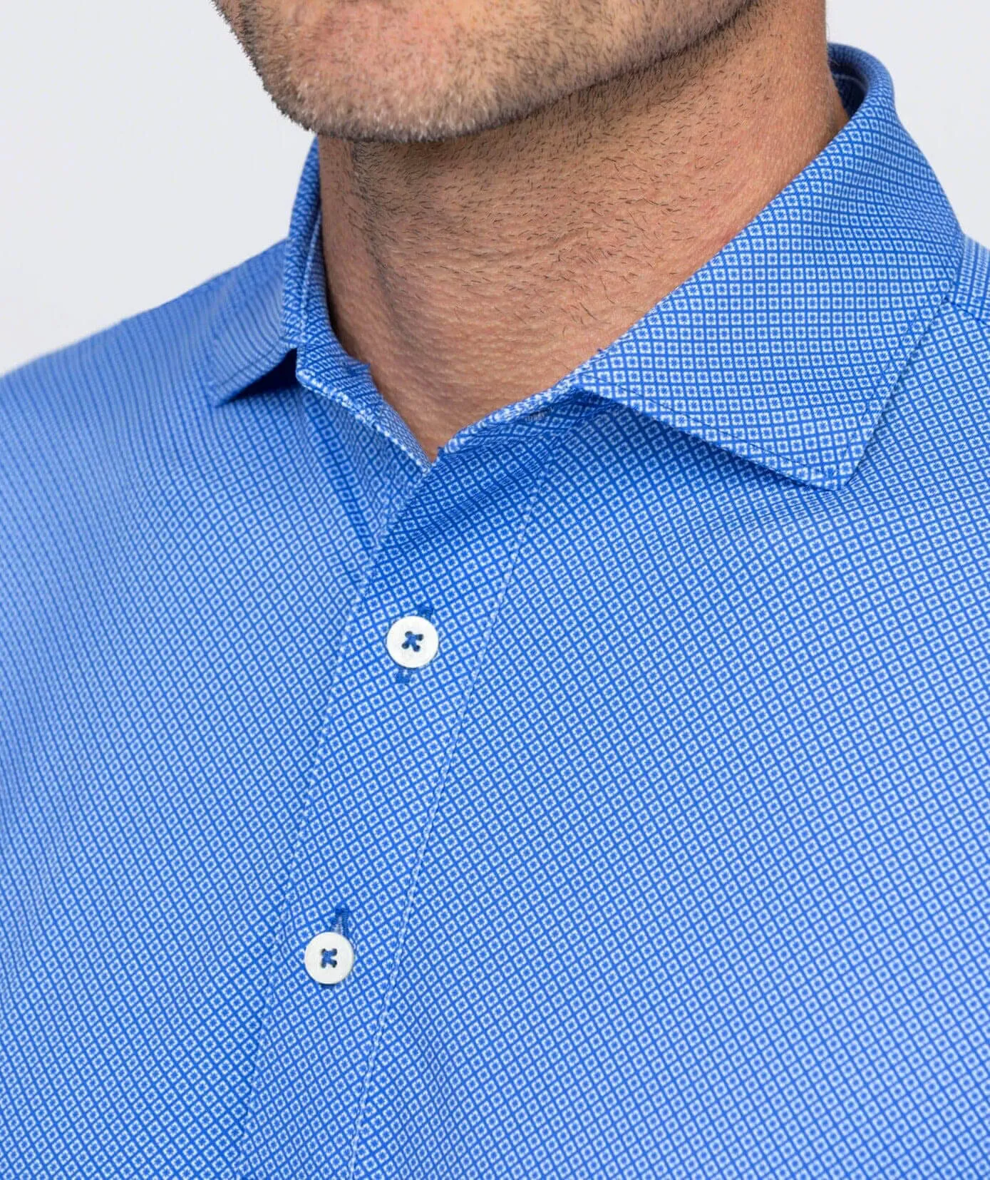 Clarence Mini Diamond Jacquard Performance Polo