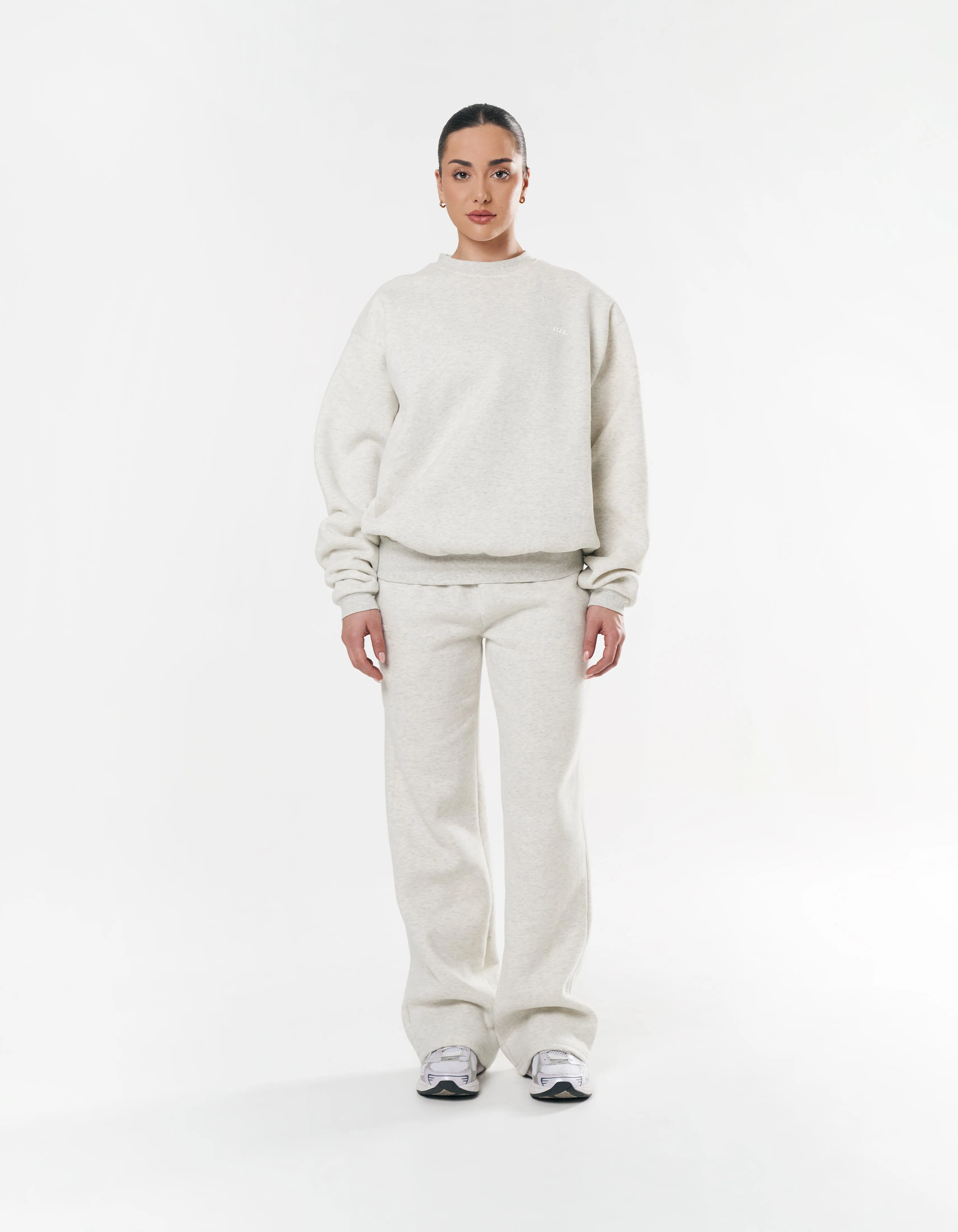 Classic Straight Leg Jogger - Light Grey Marle