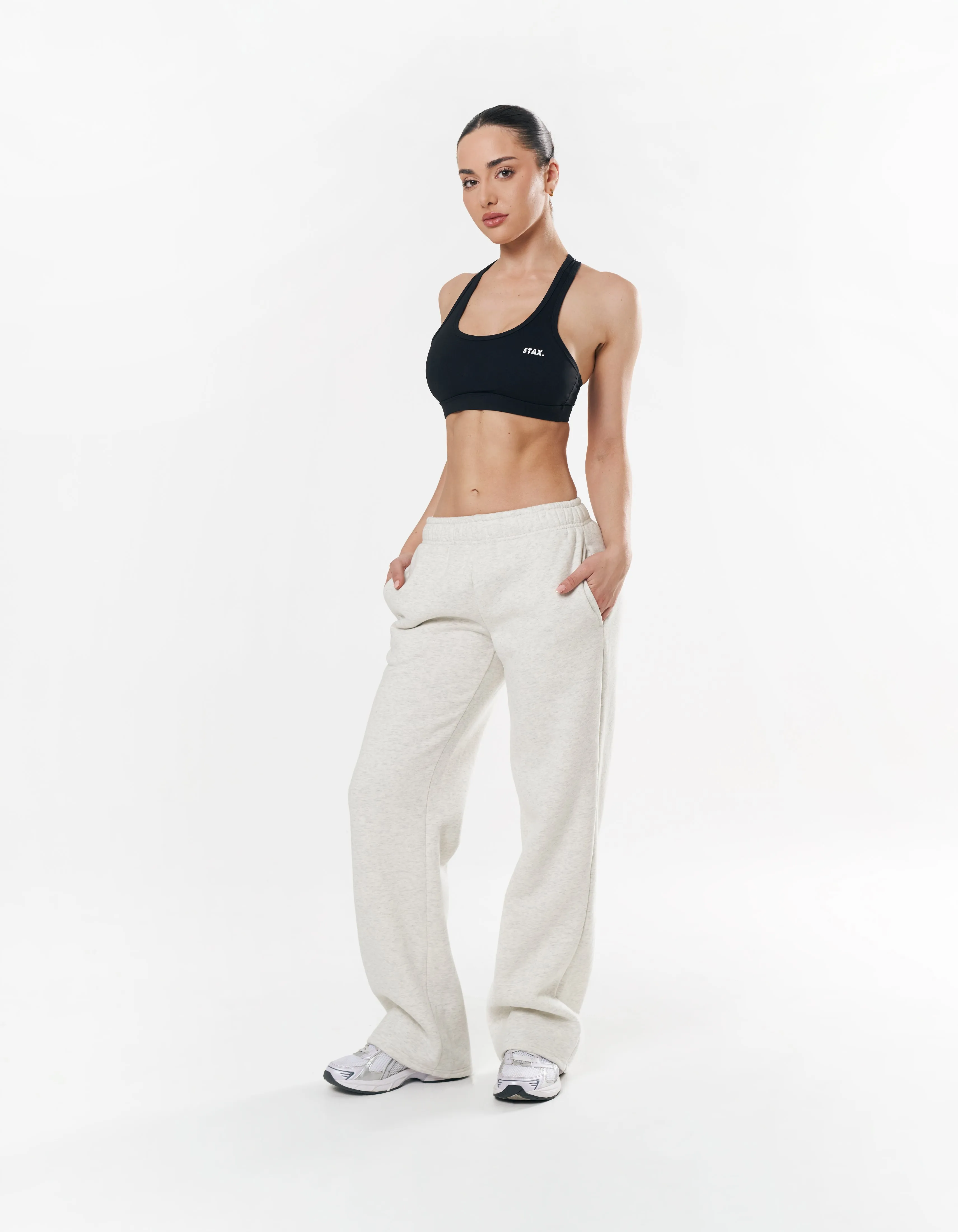 Classic Straight Leg Jogger - Light Grey Marle