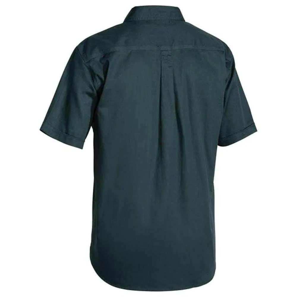 Closed Front Cotton Drill Short Sleeve Shirt