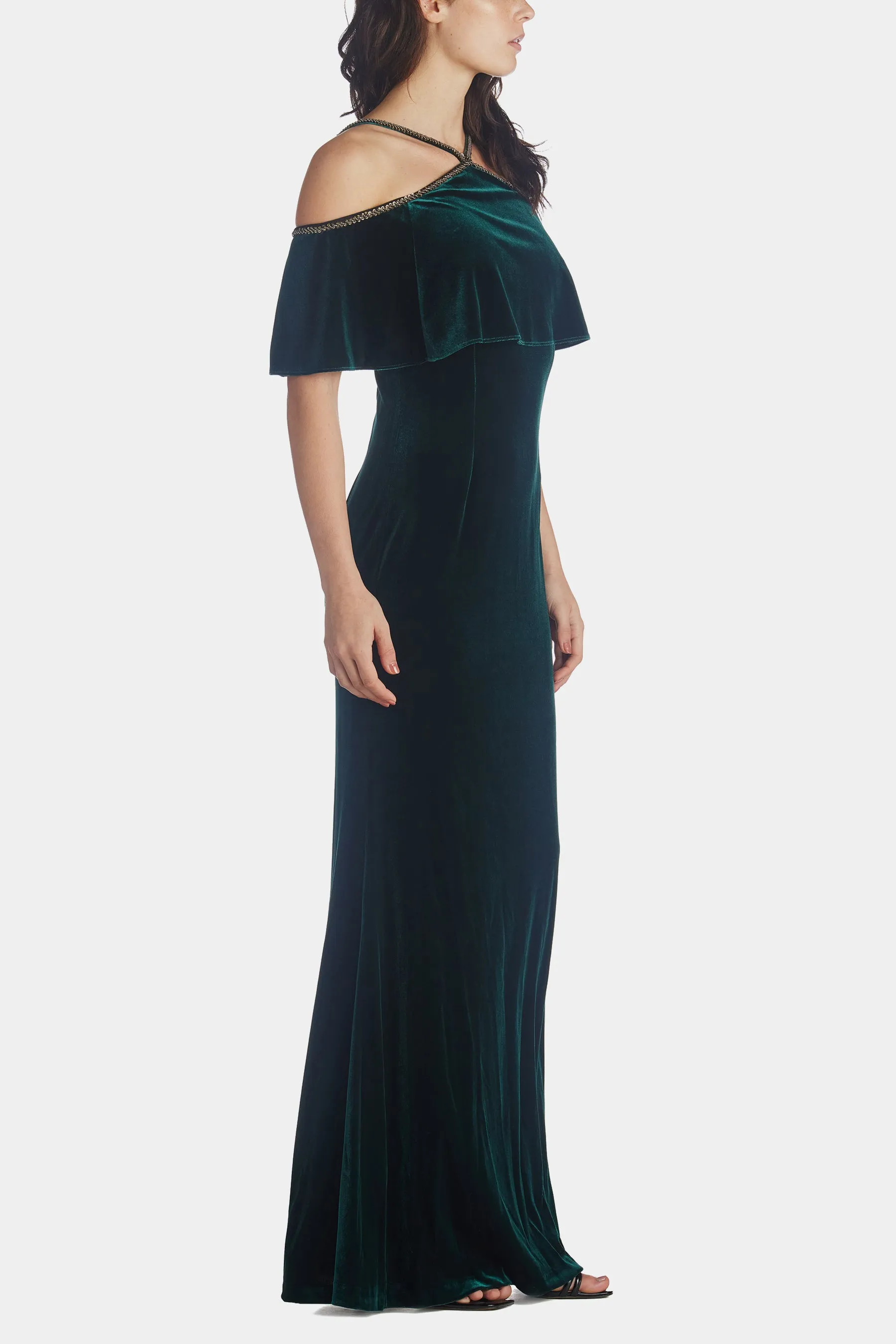 Cold Shoulder Column Gown