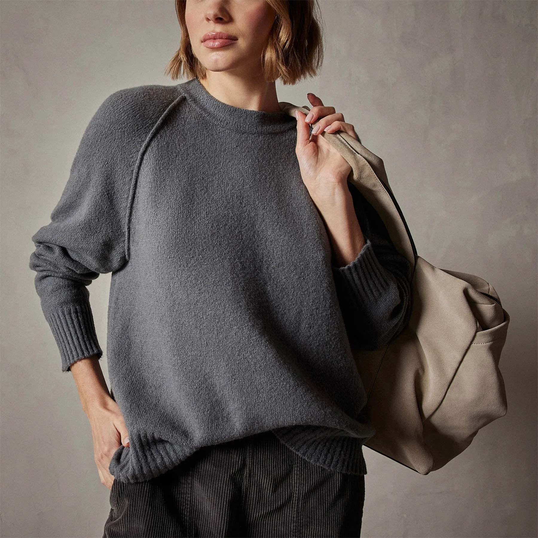 Cotton Cashmere Blend Pullover - Flint