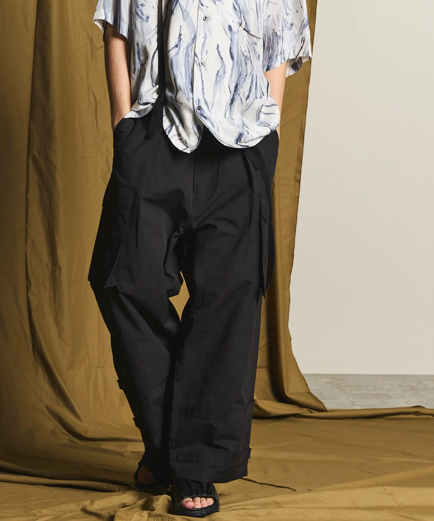 Cotton Nylon Twill Suspender Cargo Pants