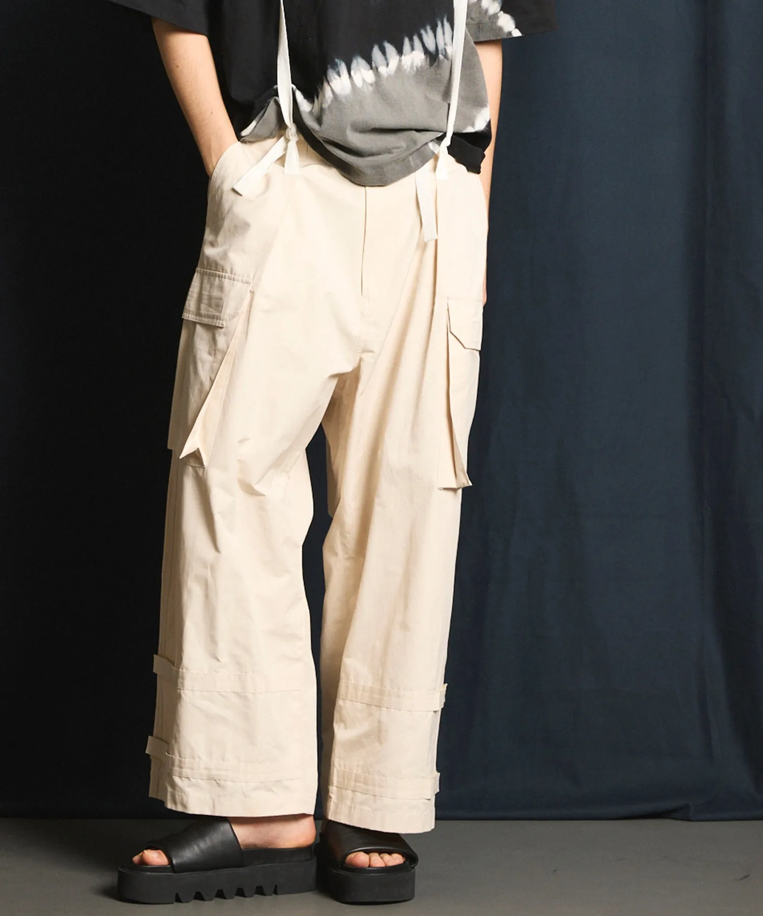 Cotton Nylon Twill Suspender Cargo Pants