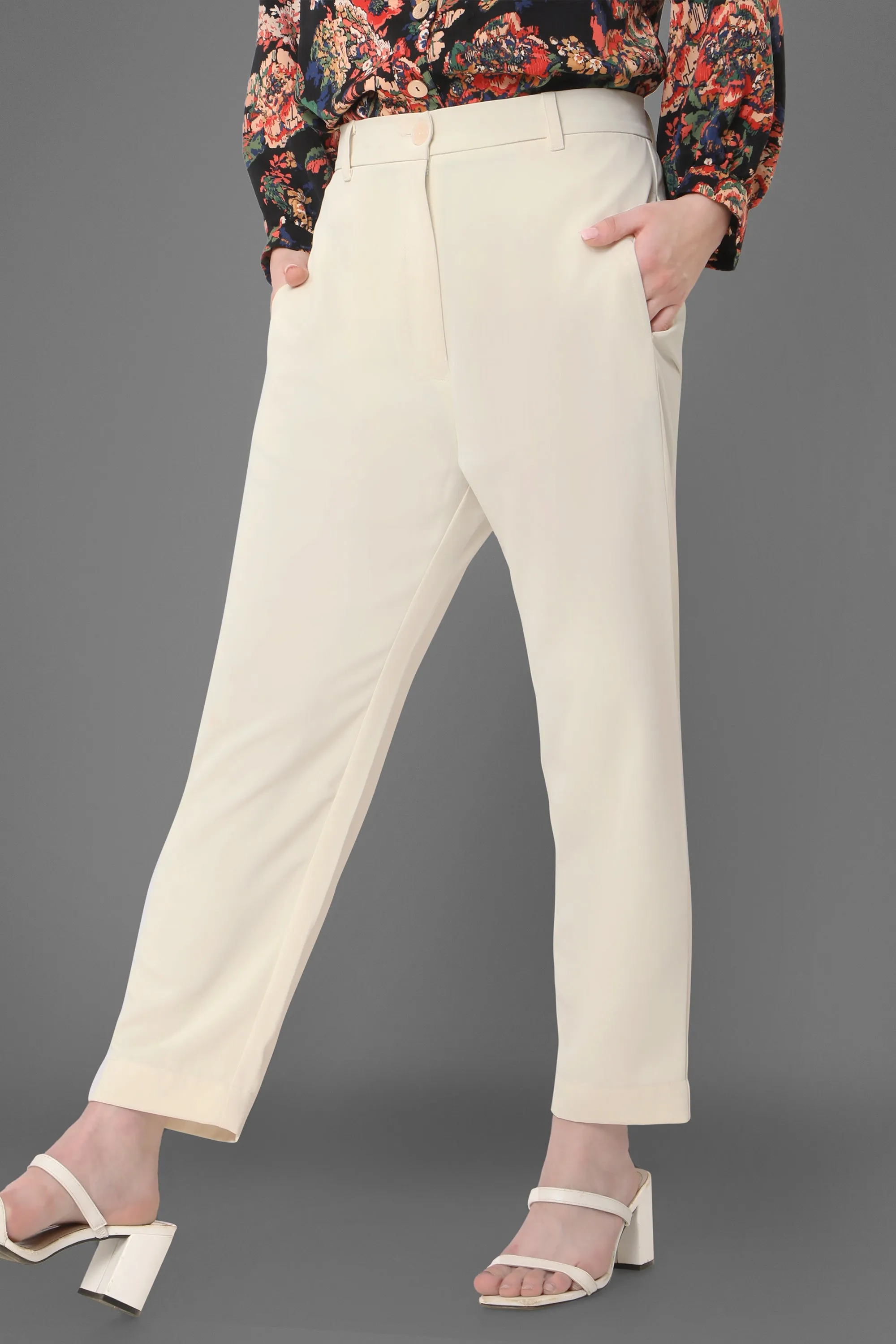 Cream Narrowed Trousers