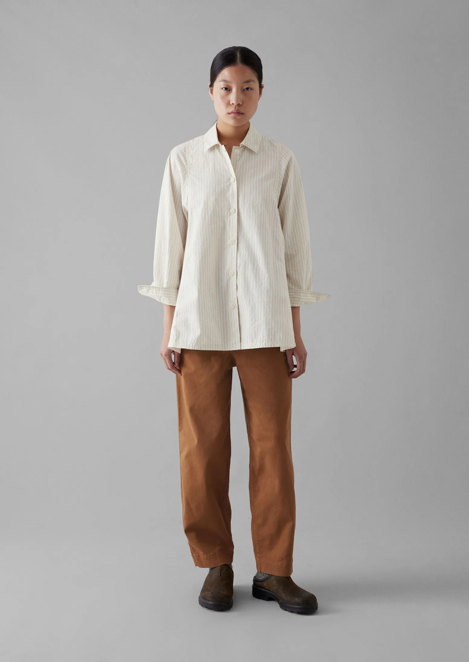 Darted Cotton Twill Trousers | Russet