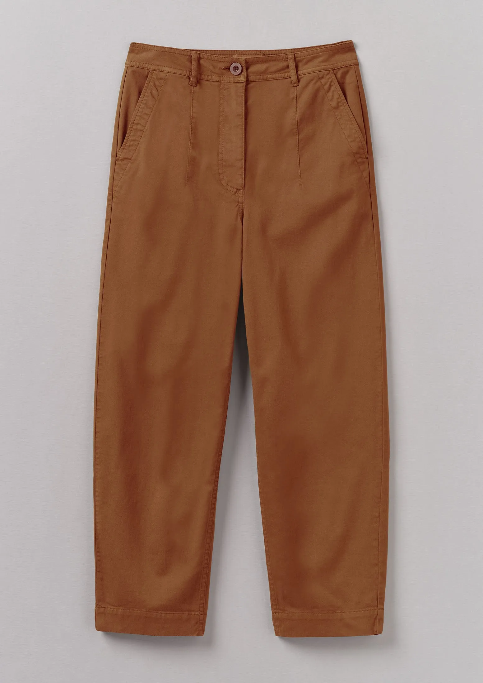 Darted Cotton Twill Trousers | Russet