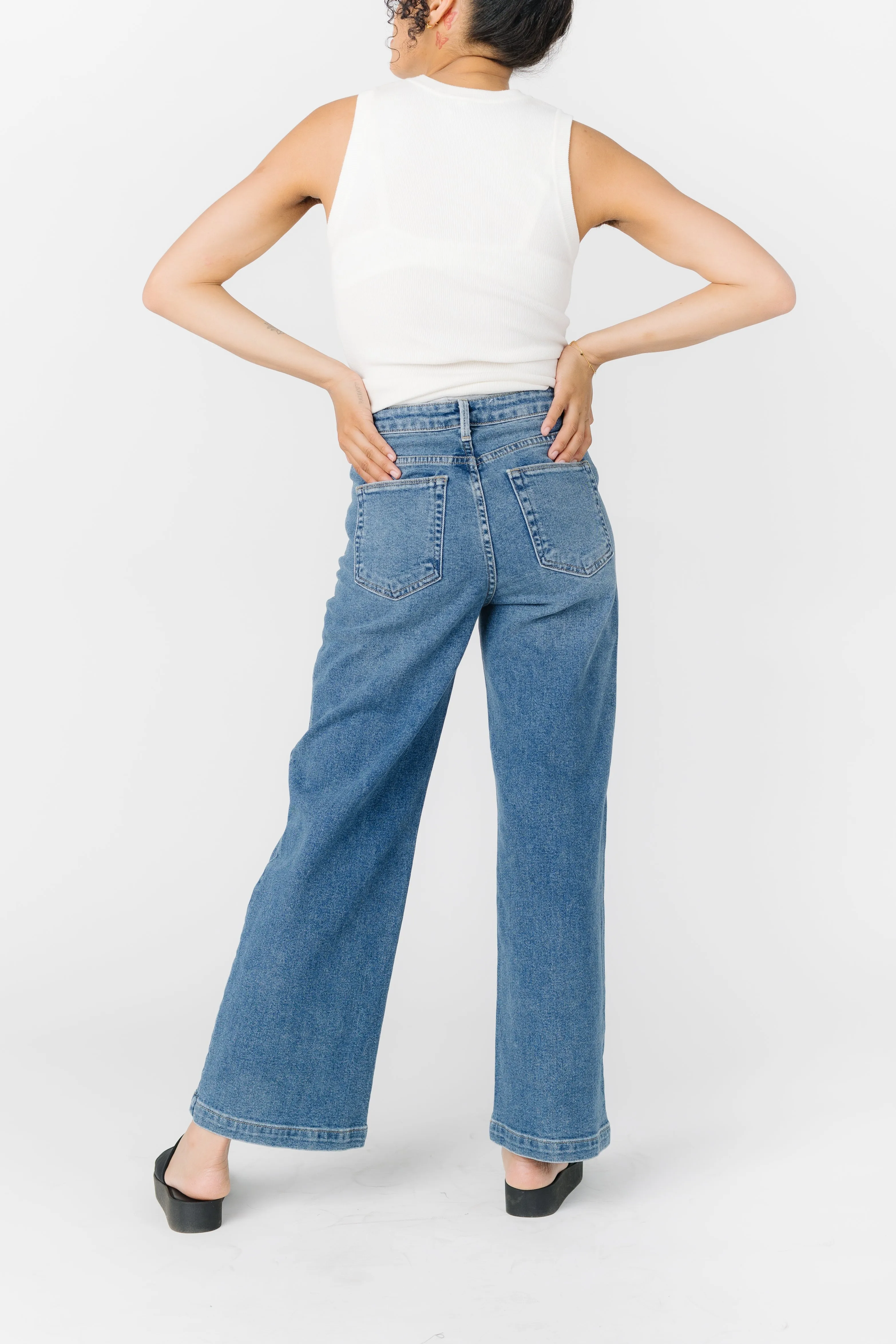 Date Time Pocket Wide Leg Denim