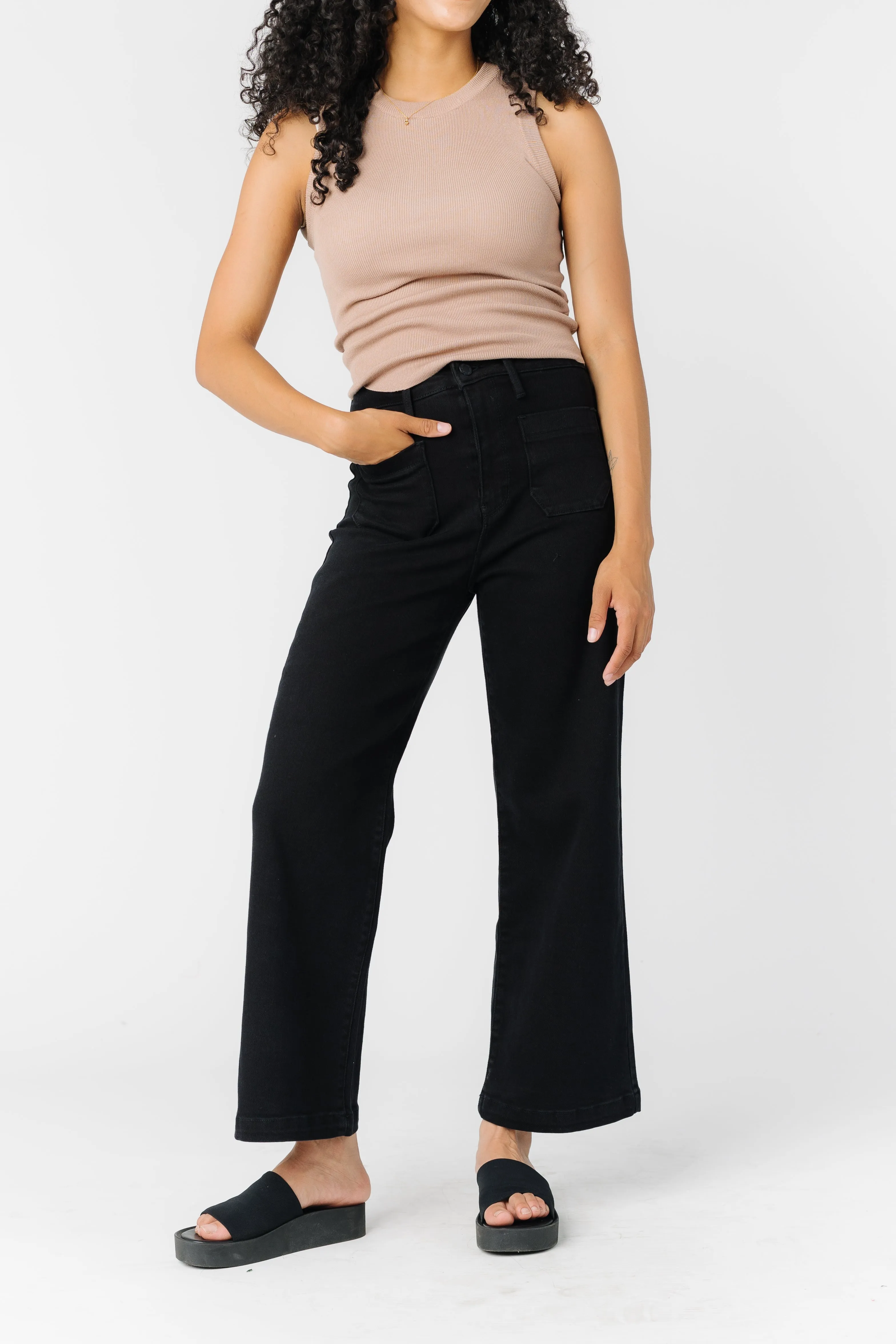 Date Time Pocket Wide Leg Denim