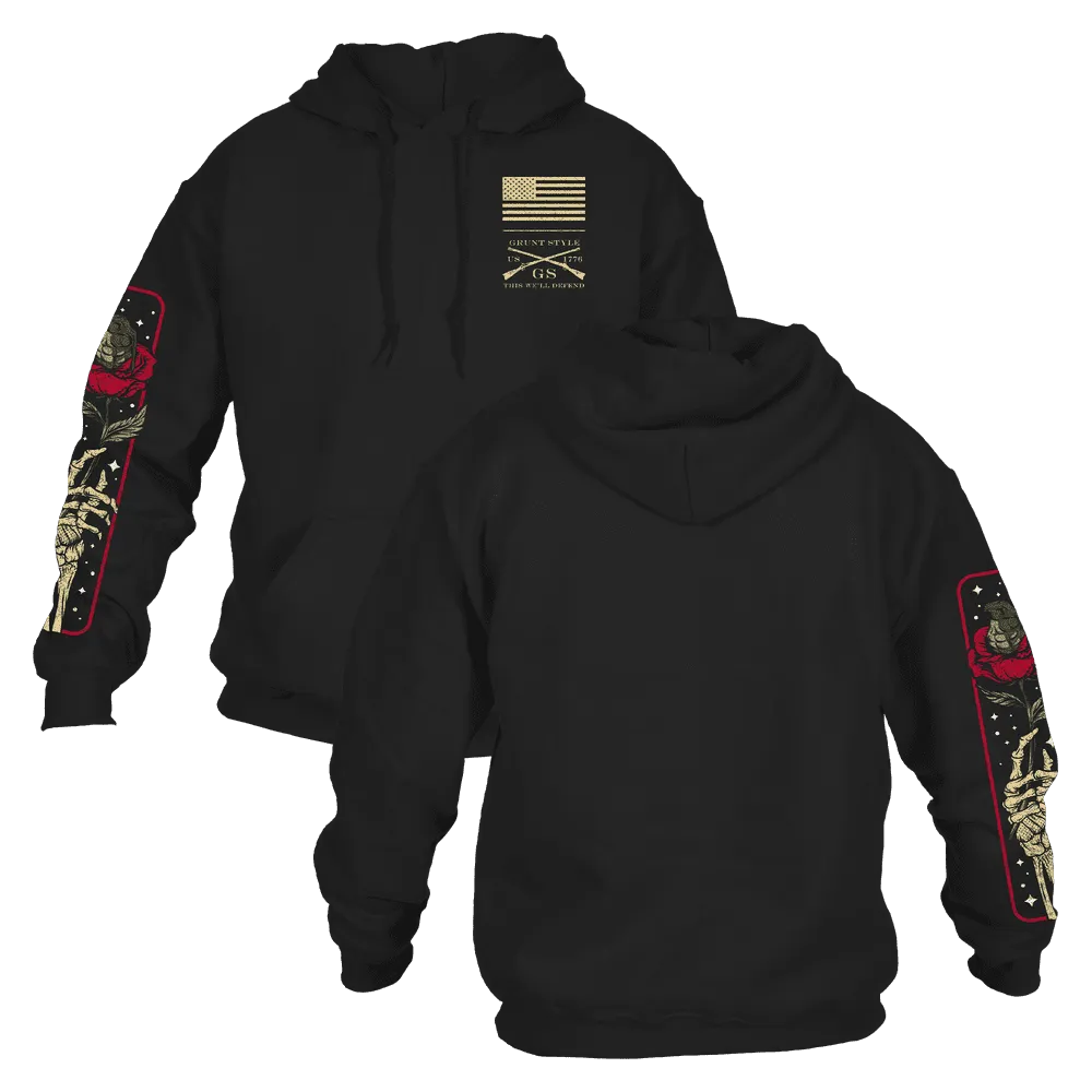 Death Rose Hoodie - Black