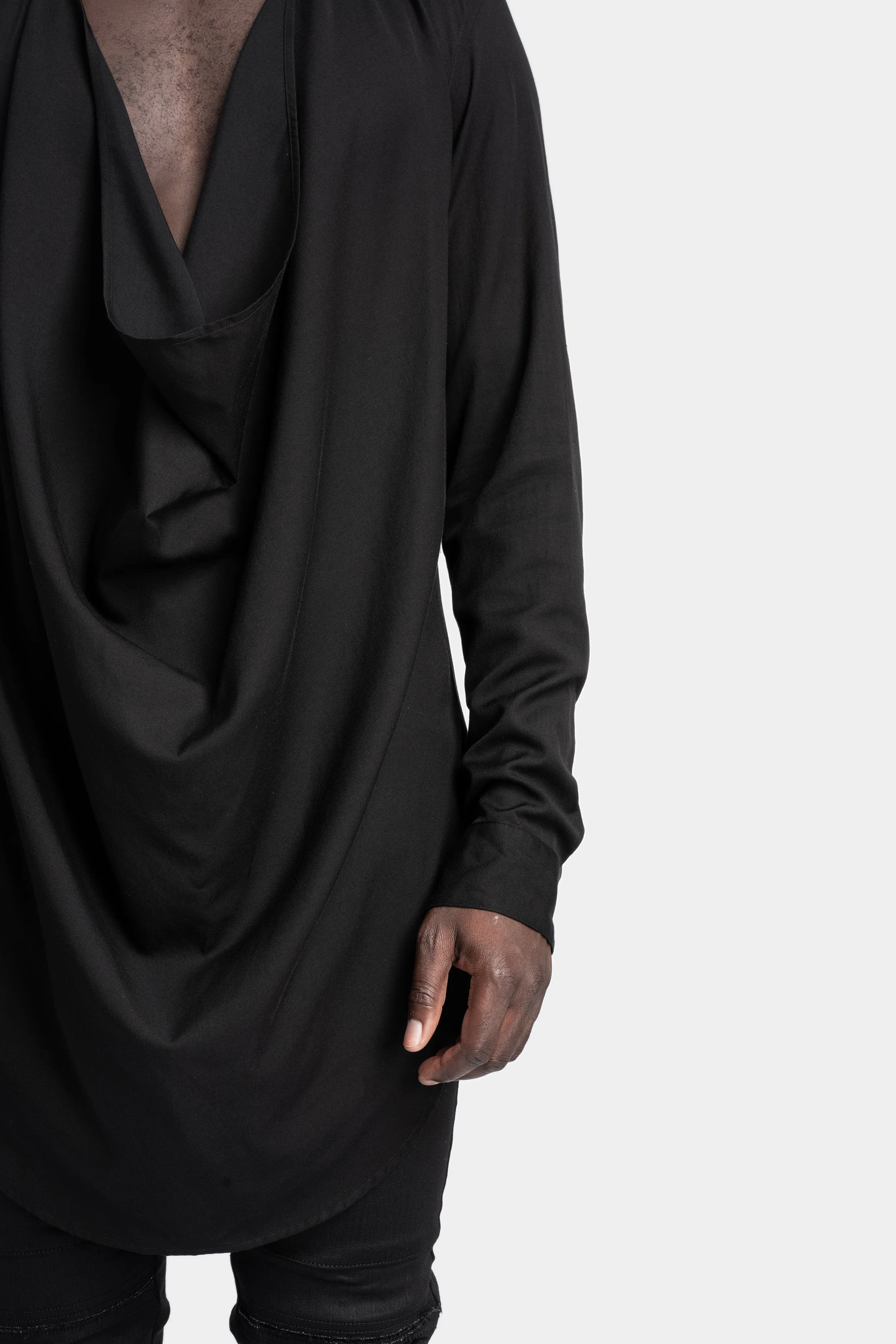 Draped front shirt