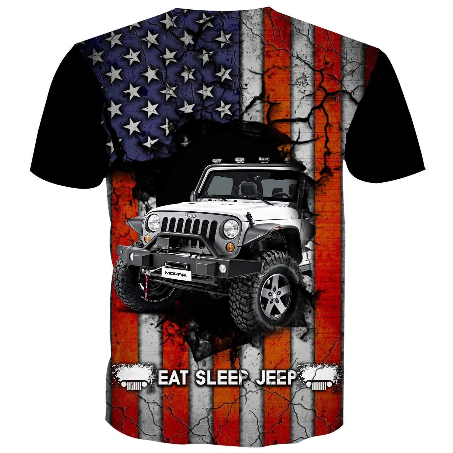 Eat Sleep Jeep Flag - USA