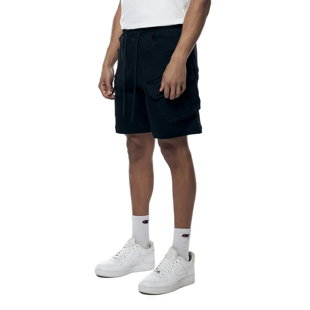 Essential Knit Twill Cargo Shorts - Black