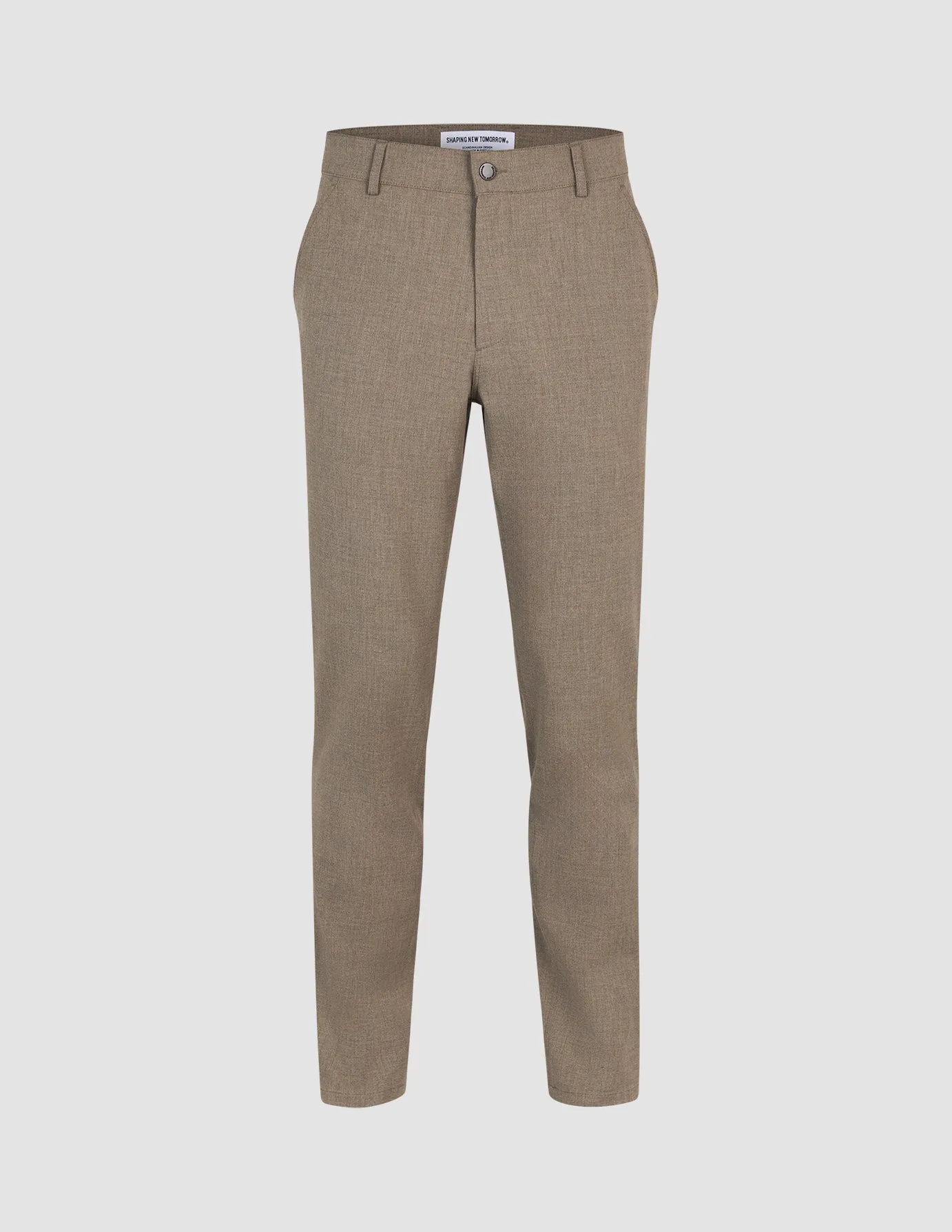 Essential Pants Regular Dark Beige Melange