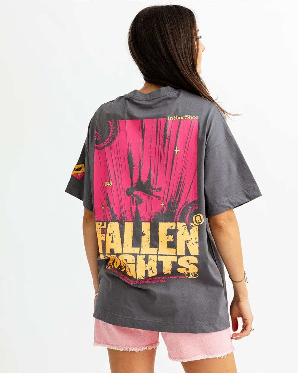 Fallen Nights Printed Oversized Tee