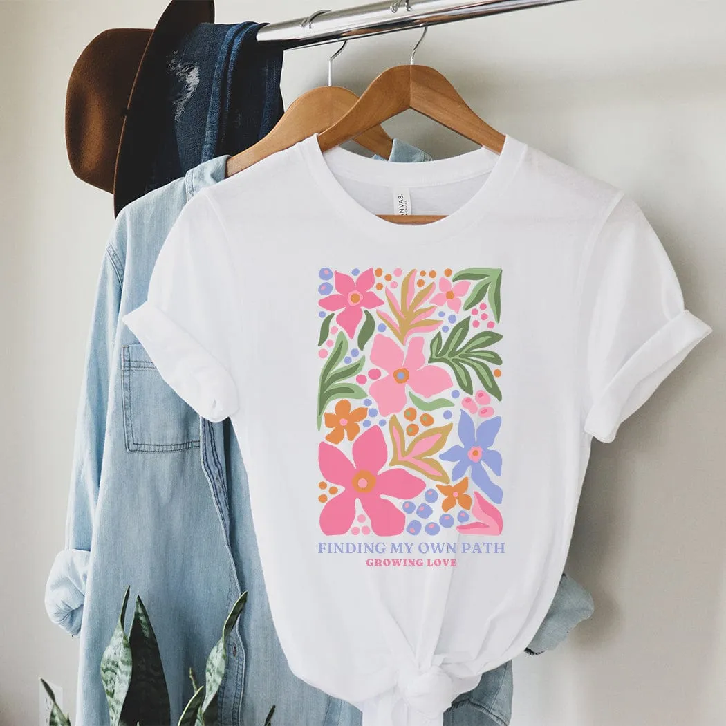 Finding My Path Floral Spring Graphic T-Shirt - SP417