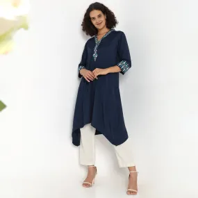 Flare Fit Embroidered Kurta