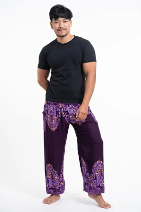 Floral Vines Men's Harem Pants in Purple