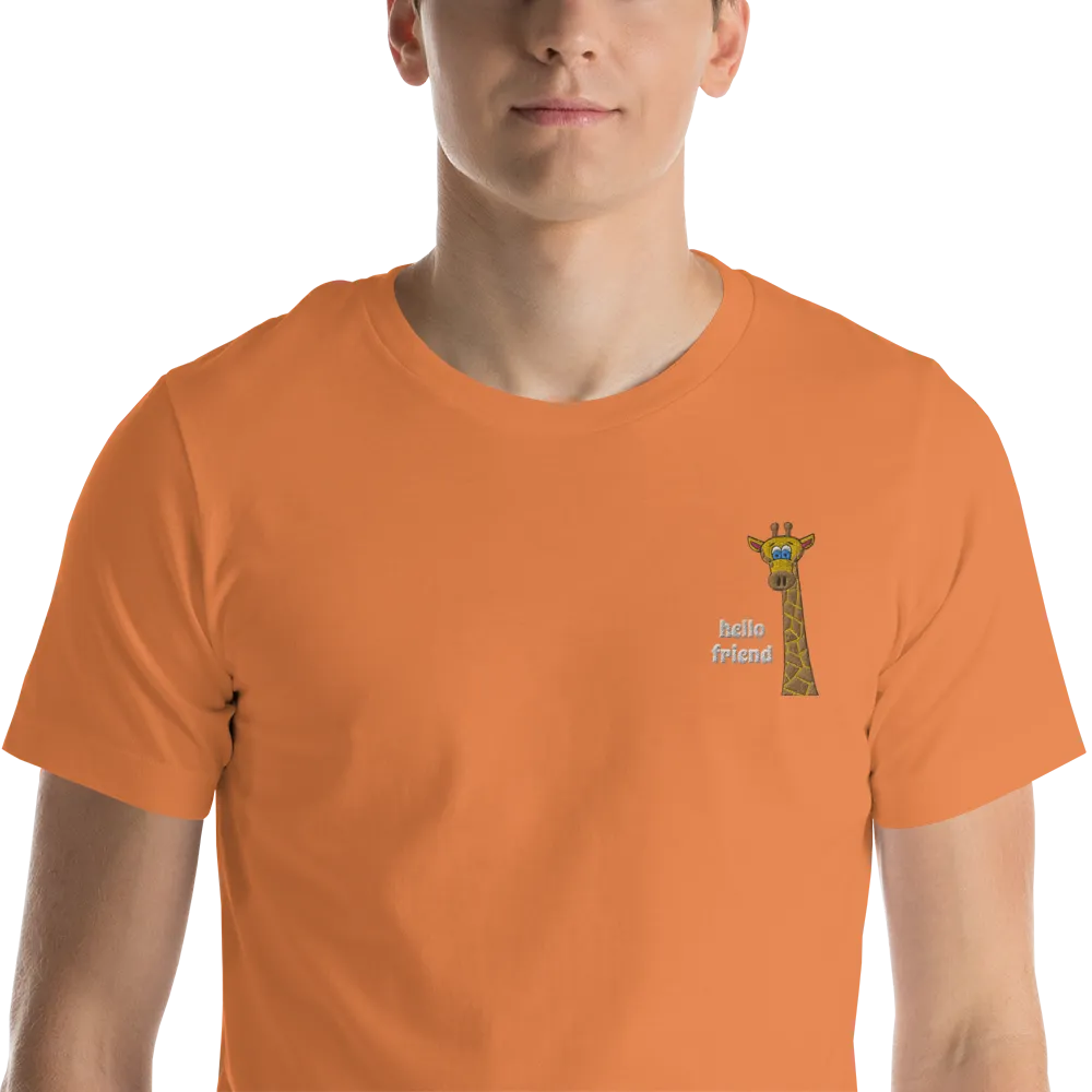 Friendly Giraffe Embroidered Tee (Adult XS-2XL)