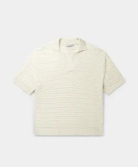 Frost White Jabir Knit Sweater Polo