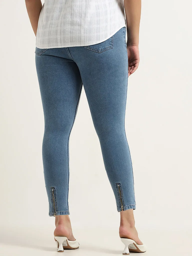 Gia Blue Mid Rise Slim - Fit Jeans