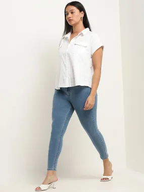 Gia Blue Mid Rise Slim - Fit Jeans