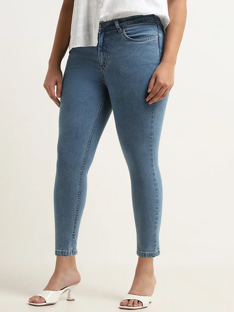 Gia Blue Mid Rise Slim - Fit Jeans