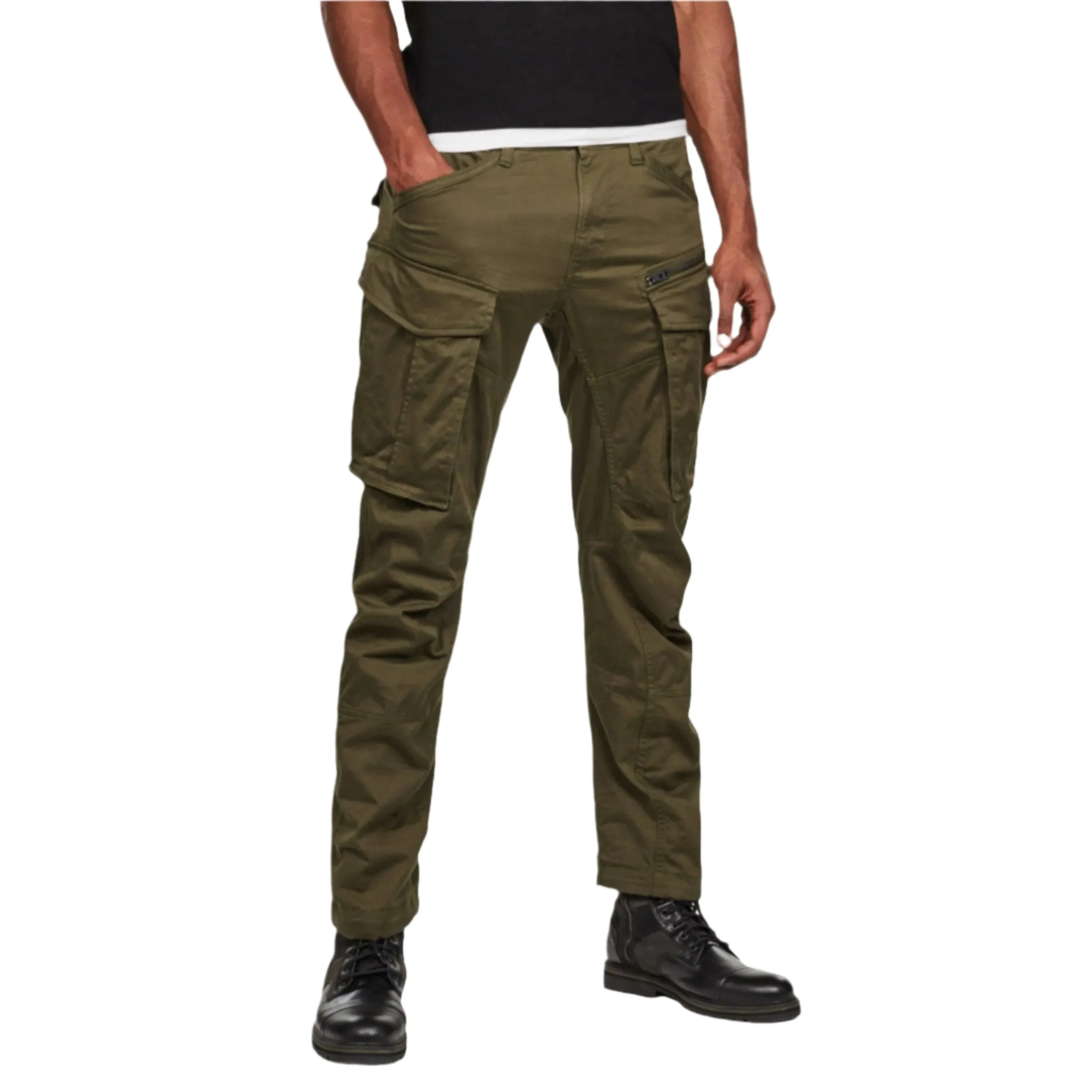 Green Rovic Zip 3D Regular Tapered Pants