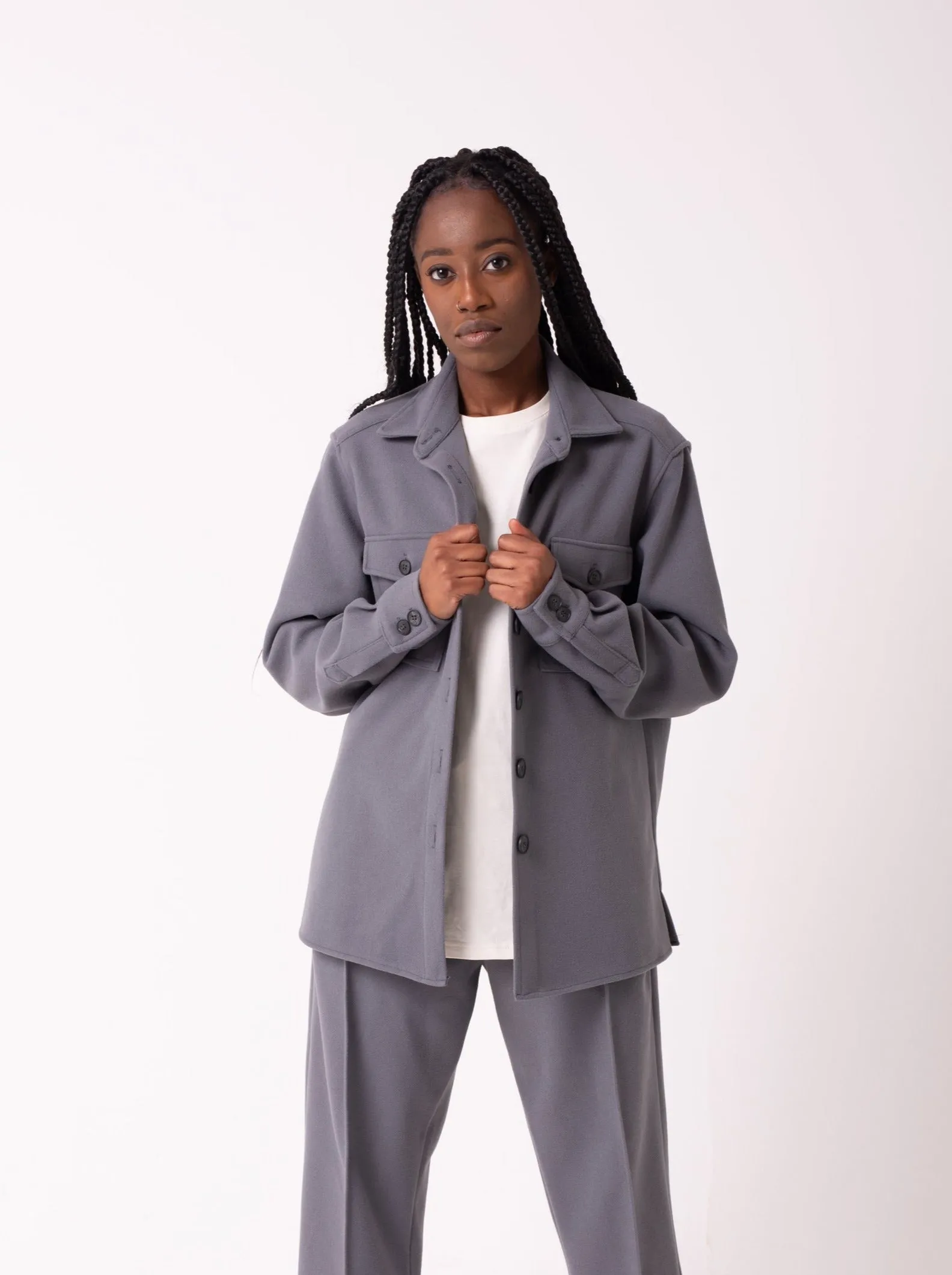 GREY PRISCILLA OVERSHIRT