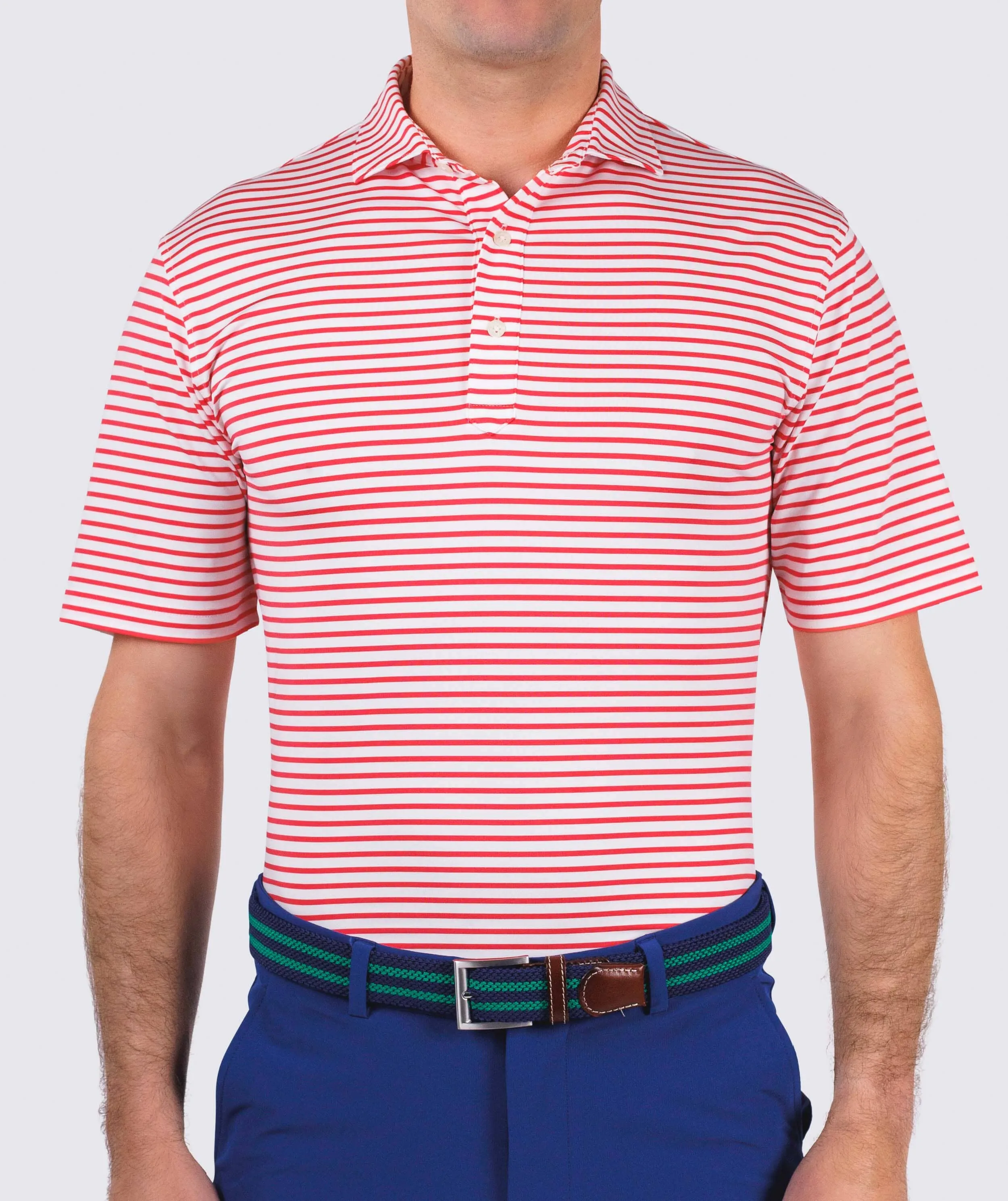 Gus Stripe Performance Polo