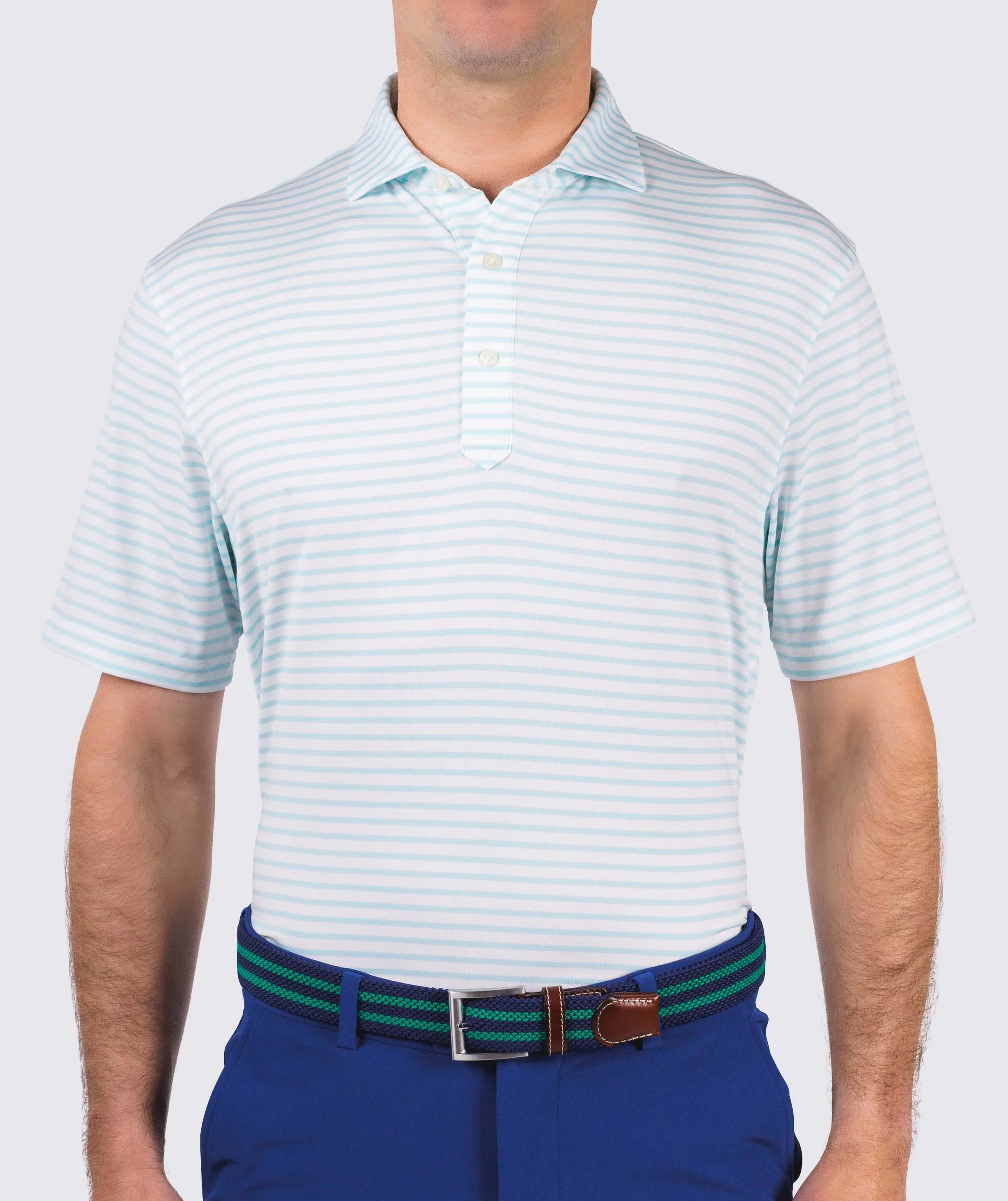 Gus Stripe Performance Polo