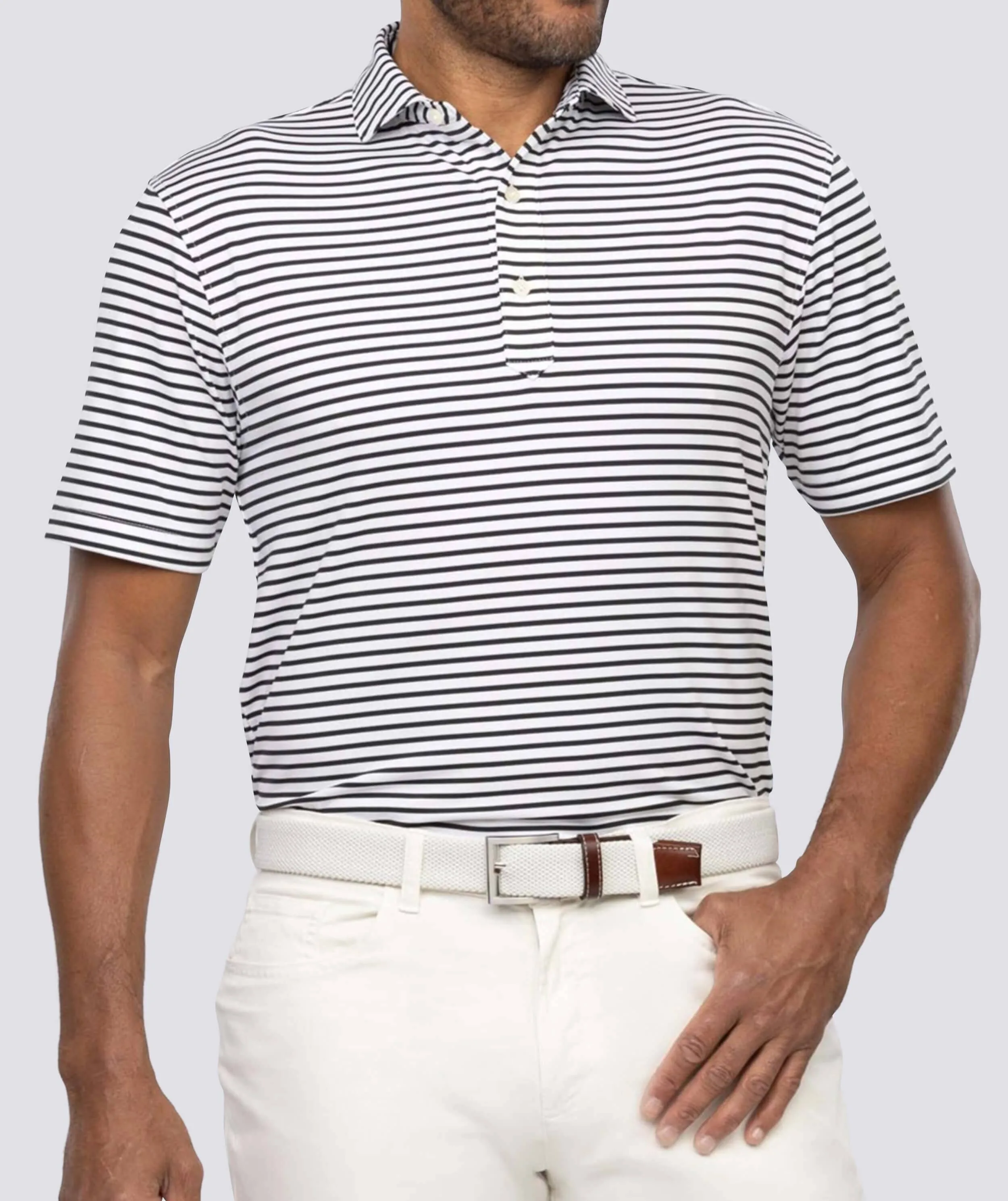 Gus Stripe Performance Polo