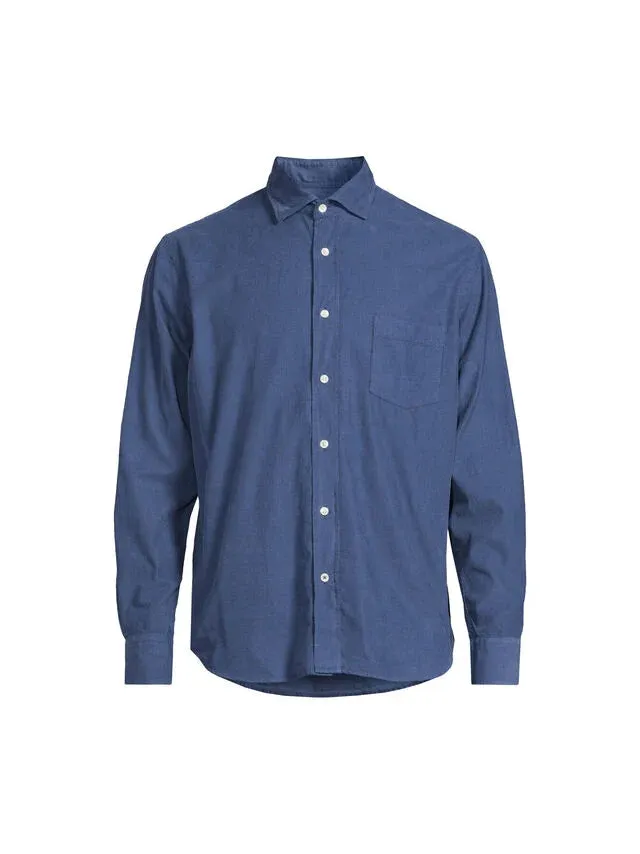 Hartford Paul Pat Light Corduroy Shirt Cobalt