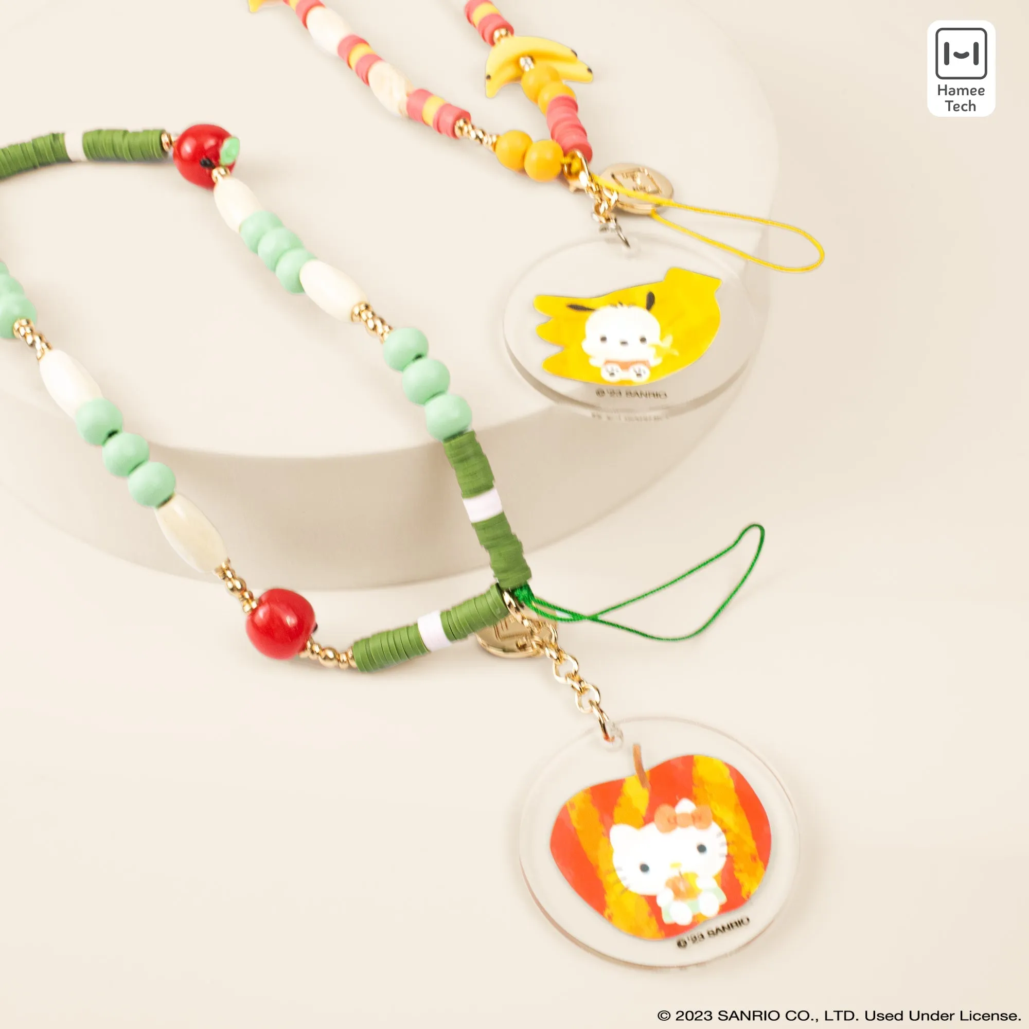 Hello Kitty Apple Beaded Charm Mobile Phone Wrist Strap