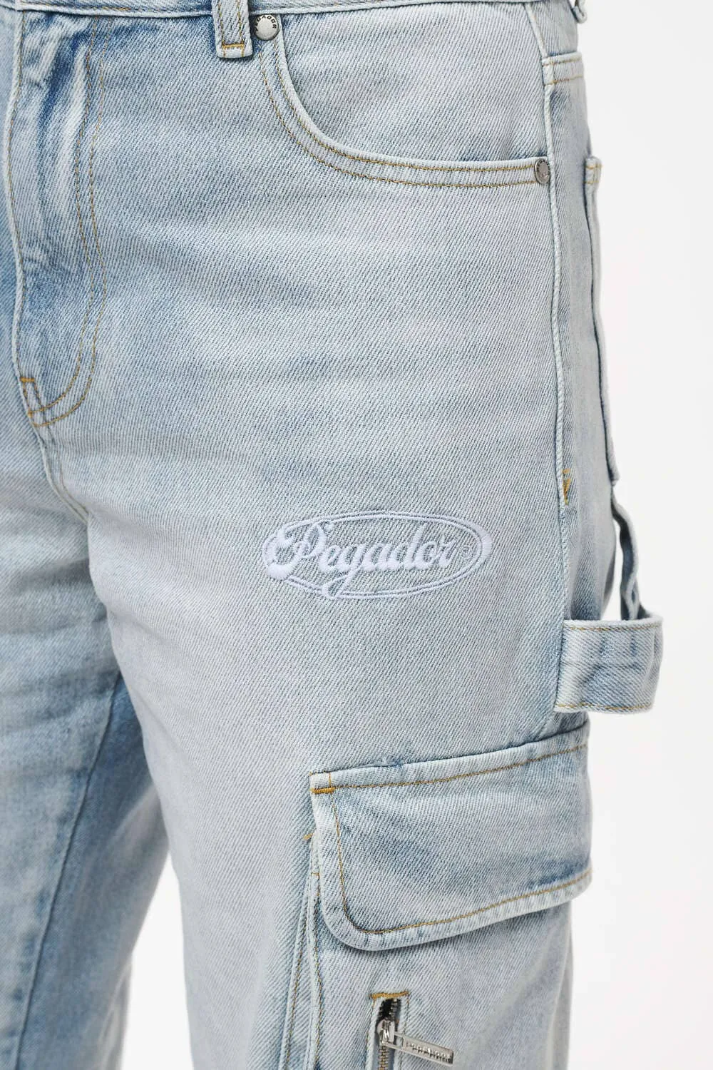 Hills Wide Cargo Jeans Vintage Bright Blue