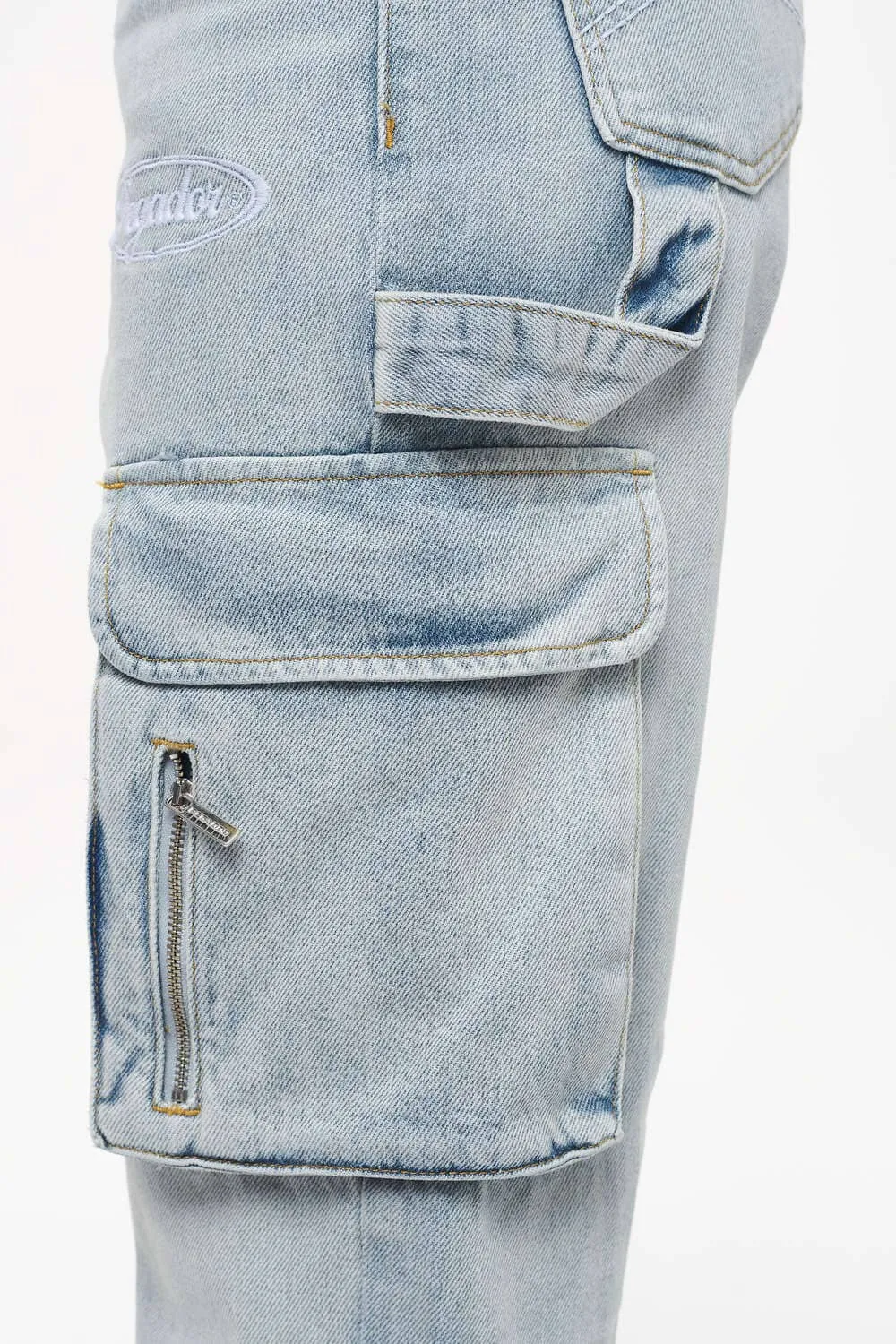 Hills Wide Cargo Jeans Vintage Bright Blue