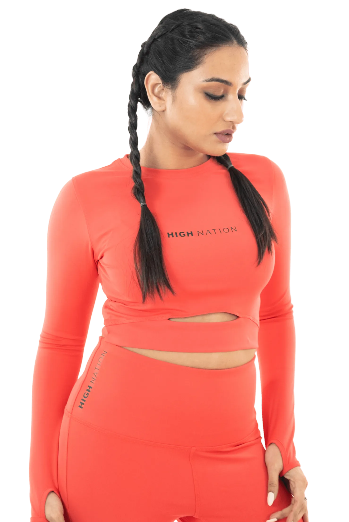 Hot Coral Orange Active Co-Ord Set